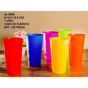 Bicchiere di plastica da 1 litro-colori assortiti-tazza creativa portatile resistente - Product Image 1