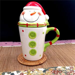 Holiday Drinkware Christmas Party Supplies Xmas Coffee Mugs Water Cup 3d Santa Claus Ceramic Mugs with Lid - Product Image 5