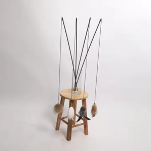 Nieuwe Populaire Multi-Gevederde Gevederde Kat Speelgoed Met Verwisselbaar Hoofd Ontwerp Lange Paal Kat <span class=keywords><strong>Teaser</strong></span> Met Zuig Bel String - Product Image 3