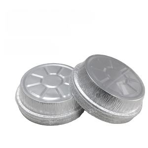 Moules à <span class=keywords><strong>tarte</strong></span> en aluminium jetables de qualité alimentaire de 7 pouces avec <span class=keywords><strong>couvercle</strong></span> argenté pour la cuisson de gâteaux, de pains, de barbecues, de plats cuisinés, logo personnalisé - Product Image 3