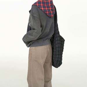 Sudadera con capucha de invierno y otoño informal transpirable en blanco de gran tamaño de punto con lavado ácido Vintage de alta calidad personalizada para mujer - Product Image 2