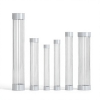 Tube d'emballage PC extrudé transparent personnalisé, tubes conteneurs OEM avec capuchon à pression pour promotion, affaires, shopping, etc.