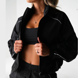 <span class=keywords><strong>Veste</strong></span> coupe-vent imperméable pour la course à pied en plein air, personnalisable, pour femmes, <span class=keywords><strong>fitness</strong></span>, extensible dans 4 directions, avec bande réfléchissante, col montant, <span class=keywords><strong>veste</strong></span> courte - Product Image 6