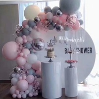 Support à gâteau de mariage blanc durable, cylindre, socle, table de dessert, ensemble de cinq pièces, carton
