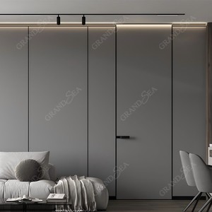 Fabrik preis Kunden spezifisches Design Unsichtbare Tür Trimless Holztür Innen Außen Weiß Versteckte Türen - Product Image 6