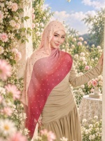 Fabrication sur mesure de hijabs avec imprimé à pois, style ombré, hijabs en modal pour femmes musulmanes, hijab rose à pois