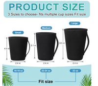 Manchon de tasse à café isotherme réutilisable, portable, antidérapant, 16oz 24oz 32oz, vierge pour personnalisation, pour cadeau promotionnel OEM ODM