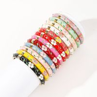 Aksesoris Pesta Wanita Gaya Cina Retro Berlapis Emas Lukisan Enamel Desain Geometris Sederhana Grosir Drop Oil