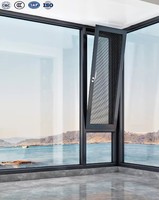 Ventanas Corredizas Modernas y Resistentes con Rejilla para Uso Exterior, Marco de Aleación de Aluminio, Insonorizadas, Doble Vidrio Templado Transparente