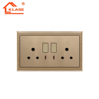 Prise murale universelle double 13A avec interrupteur et voyant néon, design tendance, norme britannique, pour maison et hôtel, certifiée CE, directement de l'usine.