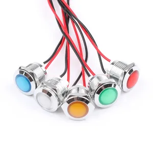 12mm LED Indicator light 6V12V24V36V48V110V220V mirror High brightness signal indicator signal lamp