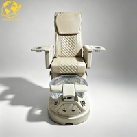 Fauteuil de spa professionnel inclinable et réglable avec massage par pétrissage et pompe à remous pour salon de manucure