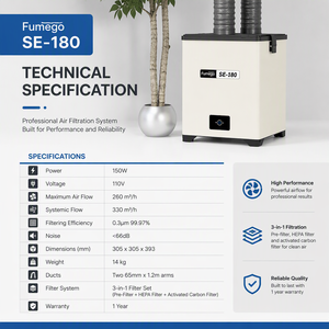<span class=keywords><strong>Extracteur</strong></span> de <span class=keywords><strong>fumée</strong></span> économique à faible coût 150W SE-180 <span class=keywords><strong>Extracteur</strong></span> de <span class=keywords><strong>fumée</strong></span> de bureau à double bras pour DTF - Product Image 2