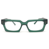 Nouvelles Lunettes de vue rectangulaires étroites en acétate, monture épaisse de haute qualité, design écaille de tortue avec rivets métalliques décoratifs