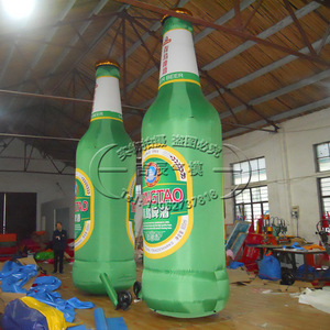 Bouteille de bière gonflable Tsingtao 5M, modèle publicitaire extérieur, pompe à air électrique, résistante à l'eau, double couture, sur mesure - Product Image 2
