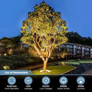 ไฟสปอตไลท์ LED พลังงานแสงอาทิตย์สีดำ 15W สำหรับตกแต่งต้นไม้ แบบวงแหวน สำหรับสวน  กันน้ำ IP65 สำหรับภายนอกอาคาร ขายส่ง - Product Image 4