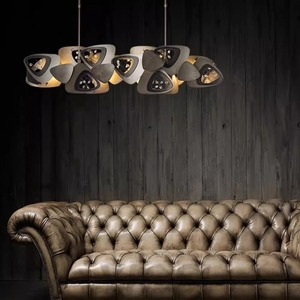 Creative Geometric Chandelier Stainless Steel Irregular Shape E27 LED Pendant <b>Light</b> For Restaurant Showroom Modern Minimalist - Product Image 3