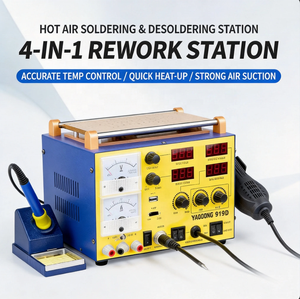 YAOGONG 919D NUEVA Estación <span class=keywords><strong>de</strong></span> Soldadura 5 en 1 con Pistola Automática <span class=keywords><strong>de</strong></span> Aire Caliente y Fuente <span class=keywords><strong>de</strong></span> Alimentación Estación <span class=keywords><strong>de</strong></span> Retrabajo para Soldadura SMD para <span class=keywords><strong>Reparación</strong></span> <span class=keywords><strong>de</strong></span> Teléfonos Móviles - Product Image 2