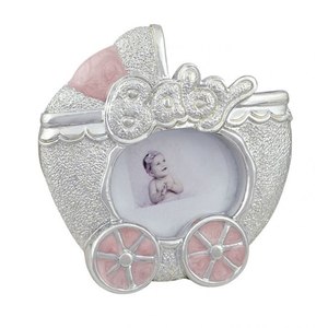 Cornice foto quadrata carrozzina rosa 30mm - Product Image 1