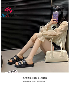 Sandalias de Plataforma Blancas de PU para Mujer, Marca BBAVR, Punta Abierta, Antideslizantes, Suela de PVC, Forro de Malla, Entresuela de Goma, para Verano - Product Image 3