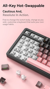 Tấn Công Cá Mập <span class=keywords><strong>X85</strong></span> Bàn Phím Cơ Khí RGB Ba Chế Độ Không Dây BT Hot Cắm Trò Chơi Bàn Phím Cơ Khí - Product Image 6