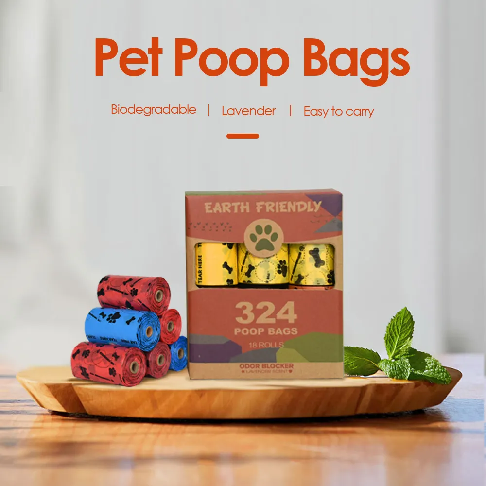 Bolsas ecológicas para caca de mascotas, bolsas biodegradables para eliminación de desechos de perros, bolsas para caca de perro