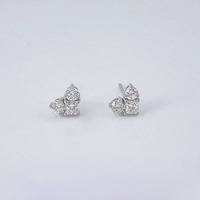 Boucles d'oreilles pendantes en or blanc 18 carats avec diamants de laboratoire, style manchette, en forme de cœur, pour femme