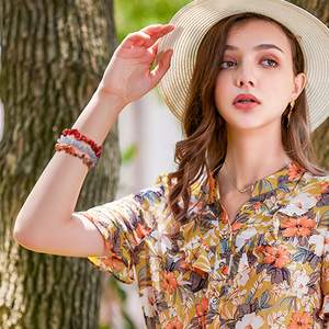 Bracciale elastico in cristallo naturale con pietra schiacciata bracciale colorato - Product Image 4