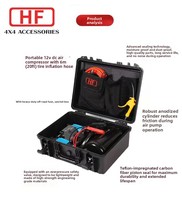 HaiFeng HF 12V Aluminium Single/Dual Cylinder Portable Boxed Air Pump Savings-Box Function for Heavy-Duty Tires Inflator
