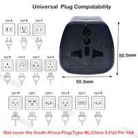 Konversi Standar Universal ke Steker Jerman dengan Penutup Pengaman, Adaptor Steker Eropa 10A 2 Pin Bulat untuk Perjalanan