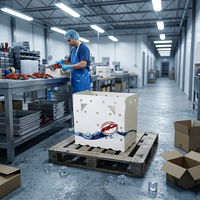 Caisse d'emballage portable en plastique ondulé PP de 5 mm, 600x400x300 mm, pour l'exportation de fruits de mer, disponible en gros, OEM, ODM