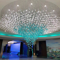 Lustre de luxe pour mariage lustre d'hôtel à grand plafond