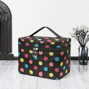 Trousse de Maquillage Portable en Polyester Durable Grande Capacité avec Fermeture Éclair Pliable Tendance Écologique Imperméable pour - Product Image 2