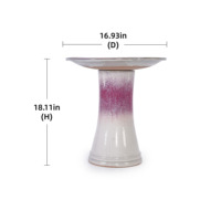 Bain d'oiseaux moderne en céramique pour patio et jardin, éco-responsable, émaillé, surélevé, pour potager sur pied