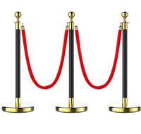 Acier inoxydable Velours Torsadé Corde Suspendue Rampe Base Clôture Queue Gestion Barrière Stanchion Rouge Corde Post Mariage