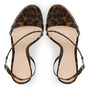 Sandali Estivi da Donna Tailingjia 2020 con Stampa Leopardata Scura in PU, Punta Aperta, Tacco <span class=keywords><strong>a</strong></span> <span class=keywords><strong>Spillo</strong></span> con Cinturino, Taglie Grandi - Product Image 4