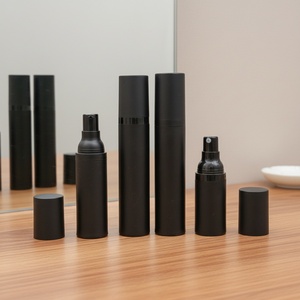 Envases de Plástico PP para Cosméticos de 15ml, 30ml y 50ml, Negros Mate, con Bomba Dosificadora sin Aire, Sellado por Pulverización, Impresión Serigrafiada, para Suero y Cuidado de la Piel - Product Image 4