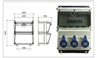 Boîte de distribution murale extérieure en plastique étanche IP65 32A personnalisée Zhaoyang, interrupteur électrique, prise électrique