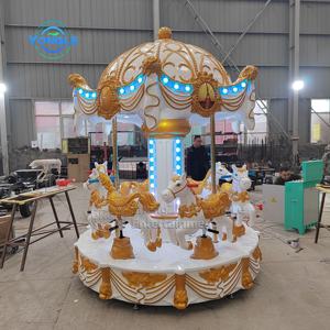 أفضل مبيعات لعبة الكاروسيل للأطفال بـ 6 مقاعد للترفيه الداخلي، لعبة دوارة صغيرة للملاهي - Product Image 1