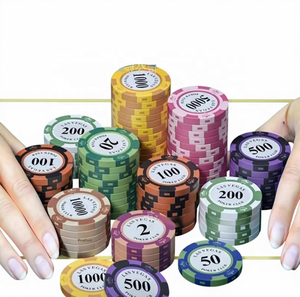 Jetons de poker professionnels en argile lestés, en gros d'usine, pour jeux de casino et de Baccarat - Product Image 4