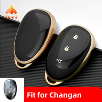 GZ DOMI – Étui de protection élégant en TPU brillant anti-rayures pour clé de voiture, avec bord doré, pour Changan Nevo A05/06/Q05