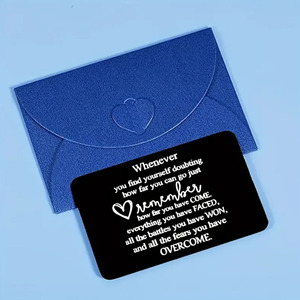 <span class=keywords><strong>Tarjeta</strong></span> de <span class=keywords><strong>Regalo</strong></span> con Palabras Grabadas, Aleación de Aluminio, Inspiradora, Mantente Fuerte, Minimalista, Moderna, 8.5x5.5cm - Product Image 4