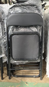 Cadeira preta do lazer do metal assento do auditório do plutônio que dobra o salão de conferência cadeiras dobráveis modernas/cadeira exterior do jardim - Product Image 2