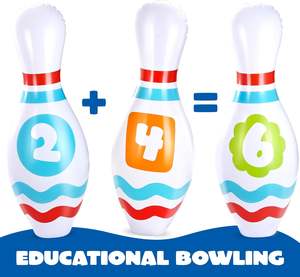 Ensemble de bowling gonflable géant en PVC pour enfants et adultes, jeux de fête de Noël et d'anniversaire, jouets éducatifs pour développer les capacités motrices des enfants - Product Image 2