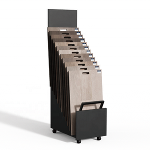 Showroom tùy chỉnh chèn thiết kế sàn gỗ <span class=keywords><strong>Rack</strong></span> hiển thị LVT sàn đen kim loại <span class=keywords><strong>Rack</strong></span> hiển thị với tiêu đề - Product Image 1