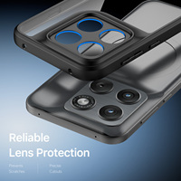 Coque de téléphone transparente antichoc en PU+TPU au toucher givré de style minimaliste pour Motorola Edge (2026)