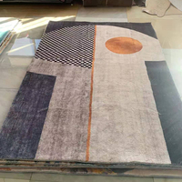 Tapis de chambre moderne rétro en cachemire et polyester, antidérapant, pour chevet, fabriqué à la machine, à poils bouclés, accessoire de maison populaire
