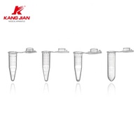 Tube de microcentrifugation transparent en polypropylène (PP) avec bouchon à pression, pour tests de laboratoire, 0,2 ml, 0,5 ml, 1,5 ml