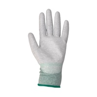 Guantes de Protección de Fibra de Carbono ESD para Cuarto Limpio Electrónico, Recubiertos de PU Blanco Antiestático de Alta Sensibilidad, Calibre 15
