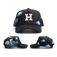 Topi Berkualitas Tinggi Original Berpinggiran Melengkung 5-Panel Kancing Unisex Dapat Disesuaikan Bahan Kanvas Olahraga Baseball